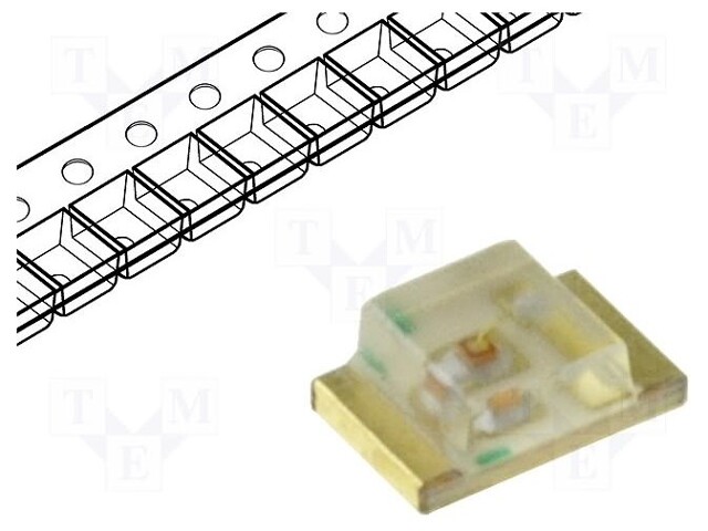 LED; SMD; 0805; yellow; 18÷120mcd; 2x1.25x1.1mm; 120°; 2÷2.5V; 20mA