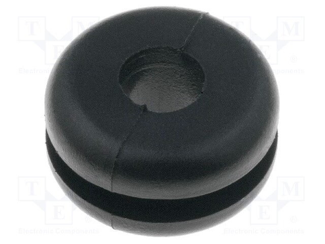 Grommet; Ømount.hole: 9mm; Øhole: 4mm; PVC; black; -30÷60°C; UL94V-2