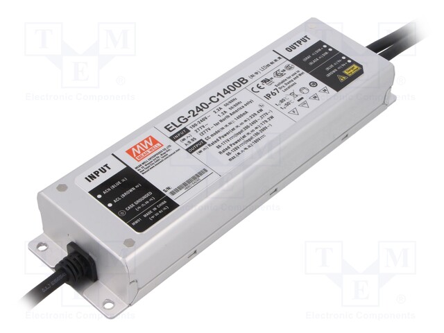 Power supply: switched-mode; LED; 239.4W; 86÷171VDC; 1400mA; IP67