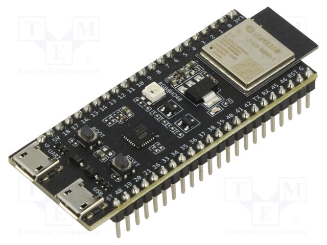 Dev.kit: WiFi; ADC,GPIO,I2C,I2S,PWM,SPI,UART,USB; 5VDC