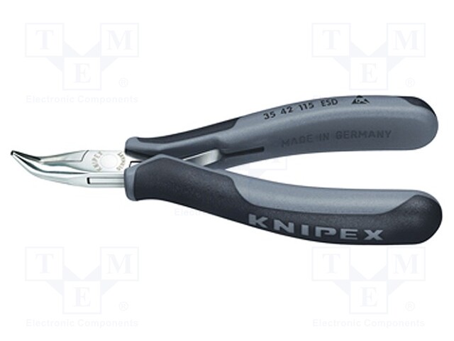 Pliers; curved,half-rounded nose; ESD; Pliers len: 115mm