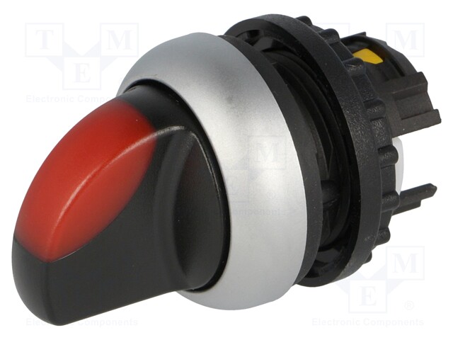 Switch: rotary; 1-position; 22mm; red; Illumin: M22-FLED,M22-LED