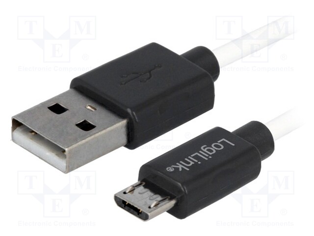 Cable; USB 2.0; USB A plug,USB B micro plug; nickel plated; 1.8m