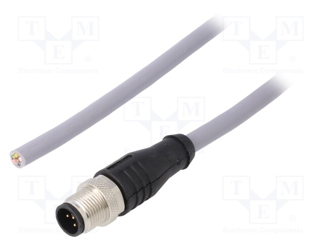 Connection lead; M12; PIN: 5; straight; 5m; plug; -30÷80°C; IP67