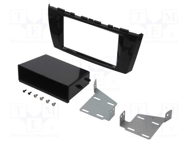 Radio mounting frame; Mitsubishi; 2 DIN; black gloss