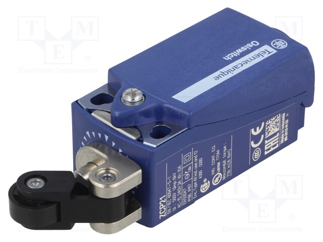 Limit switch; lever R 20,2mm, plastic roller Ø14mm; NO + NC