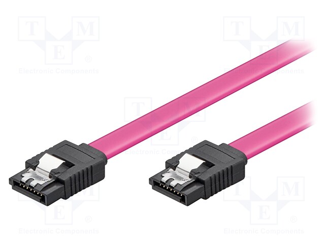 Cable: SATA; both sides,SATA L-Type plug; 0.5m; pink