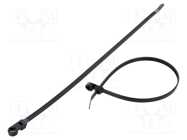 Cable tie; with fixing lugs; L: 389mm; W: 7.6mm; polyamide; 534N