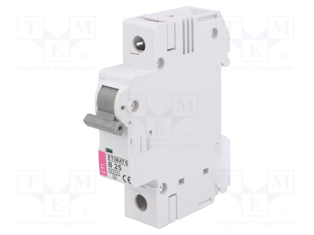 Circuit breaker; 230VAC; Inom: 25A; Poles: 1; DIN; Charact: B; 6kA