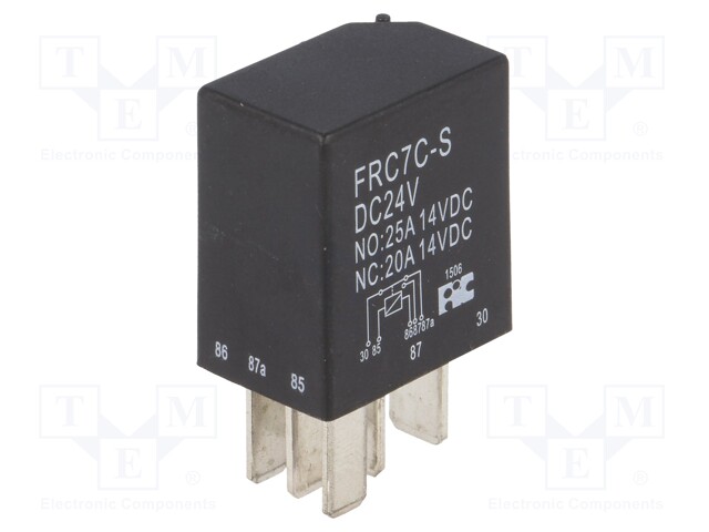 Relay: electromagnetic; SPDT; Ucoil: 24VDC; 25A; automotive; 1.5W