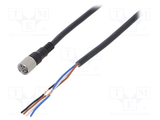 Connection lead; M8; PIN: 4; straight; 5m; plug; 1A; -25÷70°C; IP67