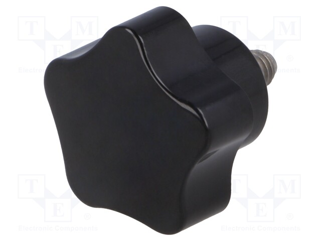 Knob; Dia: 32mm; M6; 10mm; H: 23mm; duroplast (PF); black; -20÷110°C