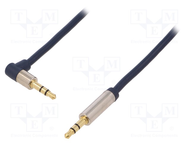 Cable; 0.75m; Plating: gold-plated; dark blue