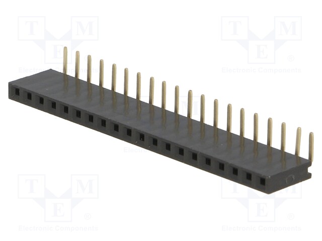 Socket; pin strips; female; PIN: 20; angled 90°; 2.54mm; THT; 1x20