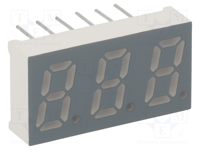 Display: LED; 7-segment; 8mm; 0.31"; No.char: 3; red; 37÷74mcd