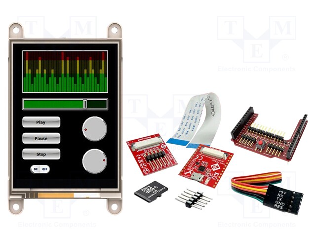 Dev.kit: with display; TFT; 3.2"; 240x320; Display: graphical; 14kB