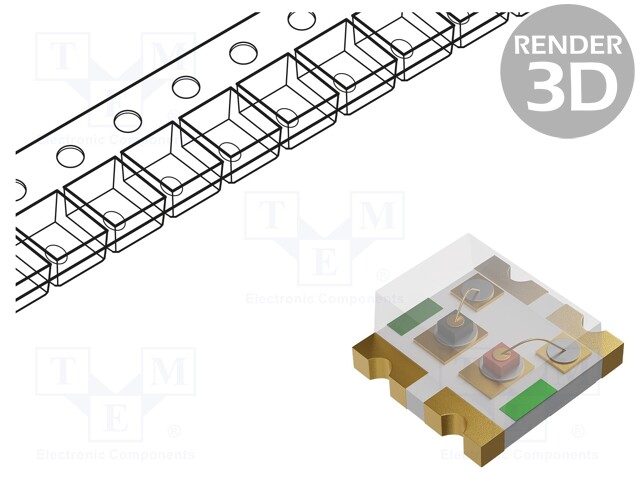 LED; SMD; 0606; green/red; 1.5x1.6x0.7mm; 150°; 2÷2.2V; 30mA