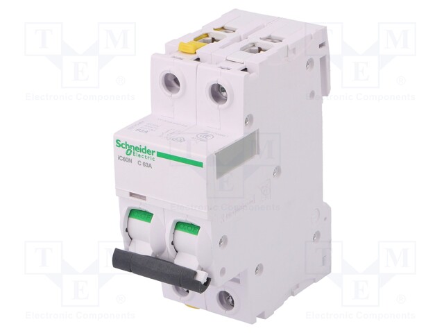 Circuit breaker; 400VAC; Inom: 63A; Poles: 2; DIN; Charact: C; 6kA