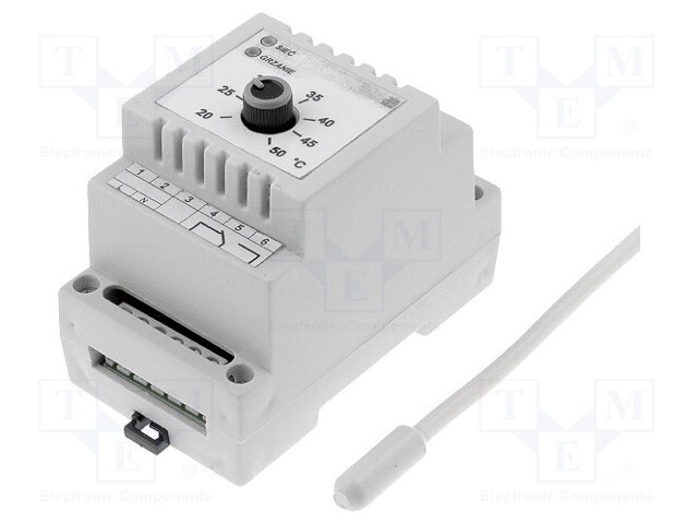 Module: regulator; NTC 47kOhm; temperature; NO,relay; DIN; -5÷5°C