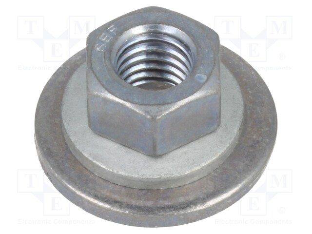 Nut; with flange,with washer,protective; hexagonal; M8; 1.25