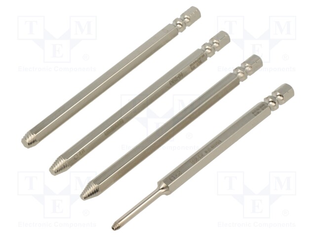 Kit: screwdrivers; for unscrewing damaged screws; 4pcs.