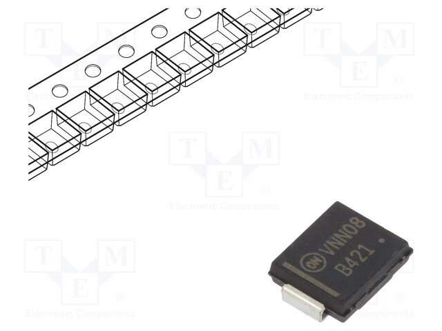 Schottky Rectifier, 200 V, 4 A, Single, DO-214AB (SMC), 2 Pins, 860 mV