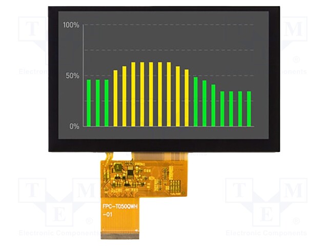 Display: TFT; 5"; 800x480; Illumin: LED; Dim: 120.7x75.8x2.85mm