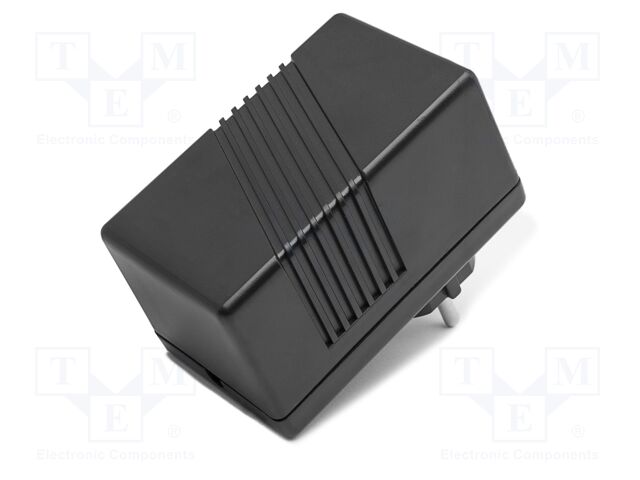 Enclosure: for power supplies; X: 56.5mm; Y: 95.5mm; black