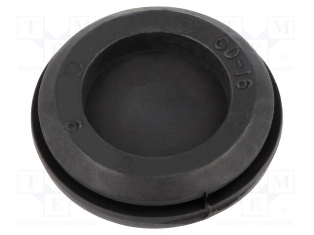 Grommet; with bulkhead; Ømount.hole: 22.5mm; Øhole: 16mm; black