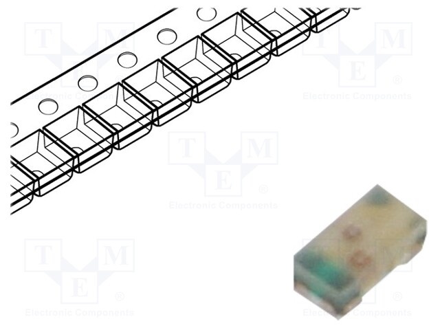 LED; SMD; 0603; yellow/green; 1.6x0.8x0.5mm; 120°; 20mA; 52/52mW