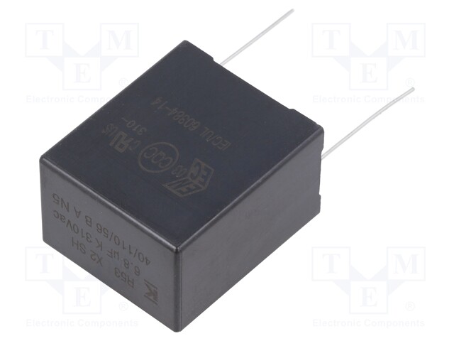 Capacitor: polypropylene; X2; 6.8uF; 27.5mm; ±10%; 32x37x22mm