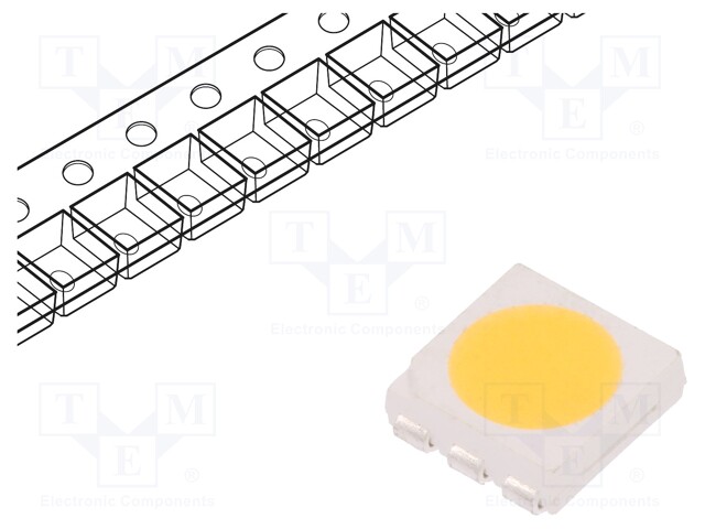 LED; SMD; 5050,PLCC6; white warm; 5800÷8400mcd; 120°; 60mA