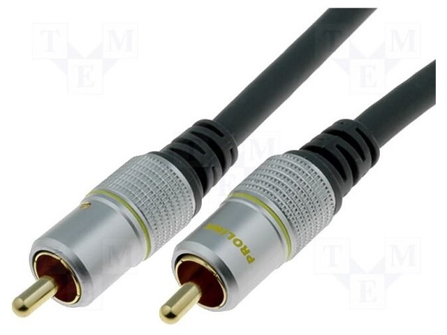 Cable; RCA plug,both sides; 1.2m; Plating: gold-plated; black