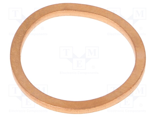 Gasket; copper; D: 1.5mm; Øint: 17mm; Øout: 21mm; DIN: 7603