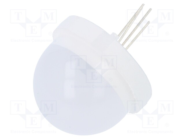 LED; 20mm; tricolour; RGB; 1900÷2100mcd; 1100÷1400mcd; 120°; 20mA