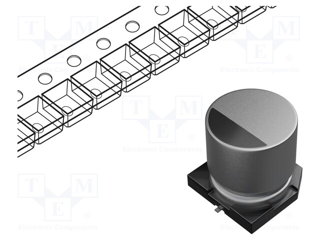 SMD Aluminium Electrolytic Capacitor, Radial Can - SMD, 330 µF, 50 V, 0.23 ohm, TG Series