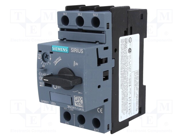 Motor breaker; 4kW; 220÷690VAC; DIN; Overcurrent release: 7÷10A