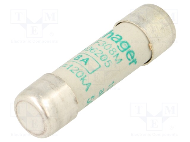 Fuse: fuse; aM,time-lag; 8A; 500VAC; cylindrical,industrial