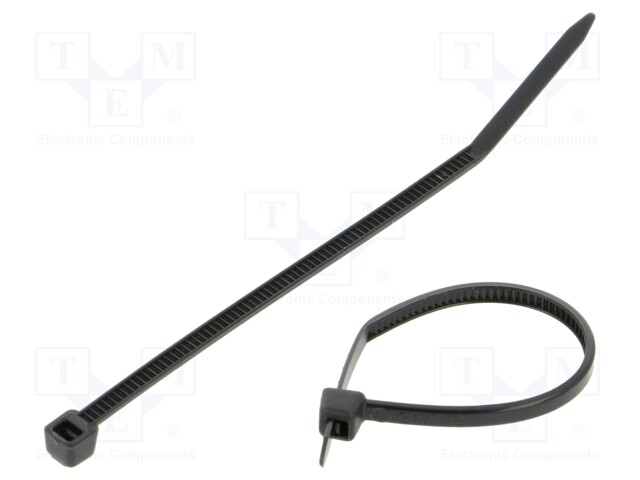 Cable tie; L: 80mm; W: 2.5mm; polyamide; 80N; black; Ømax: 14mm