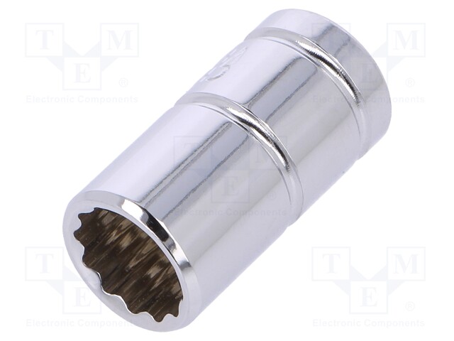 Key; twelve point socket; 9mm; 1/4"; Chrom-vanadium steel