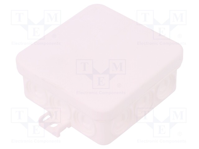 Enclosure: junction box; X: 85mm; Y: 85mm; Z: 37mm; polypropylene