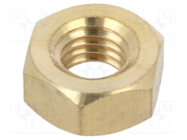 Nut; hexagonal; M10; 1.5; brass; 17mm; BN: 504; DIN: 934; ISO: 4032