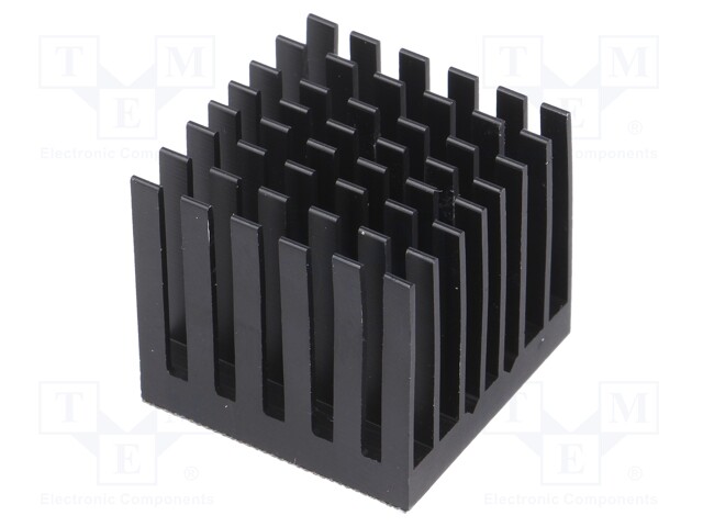 Heatsink: extruded; grilled; black; L: 27mm; W: 27mm; H: 24.5mm