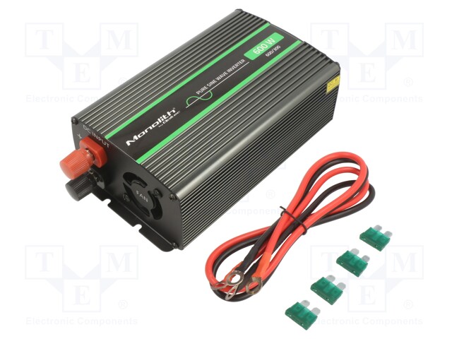 Converter: automotive DC/AC; 300W; Uout: 230VAC; 12VDC; Ppeak: 600W