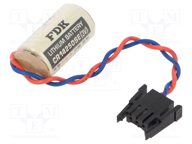 Battery: lithium; 3V; 1/2AA,1/2R6,CR14250; connectors; 850mAh