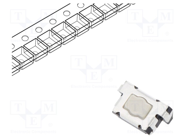 TACTILE SWITCH, SPST 50mA, 12VDC, SMD GULL WING