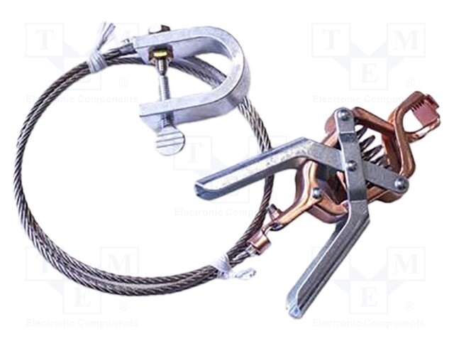 Ground/earth cable; C-Clamp,aligator clip; Len: 1.5m