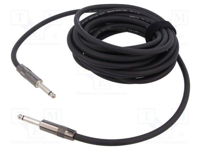 Cable; Jack 6,3mm 2pin plug,both sides; 12m; black; 0.55mm2