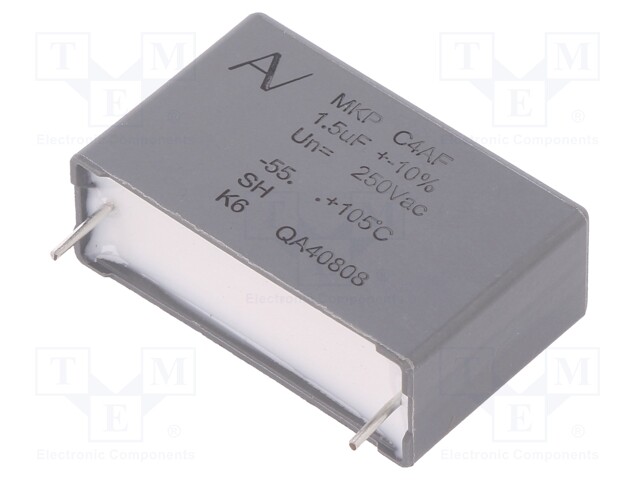 Capacitor: polypropylene; 1.5uF; ESR: 9.7mΩ; C4AF; THT; ±10%; 38V/μs