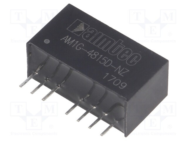 Converter: DC/DC; 1W; Uin: 36÷75V; Uout: 15VDC; Uout2: -15VDC; SIP8